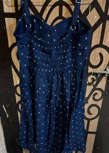 Blue Star Print Mini Dress
