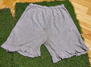 Grey Ruffle Shorts