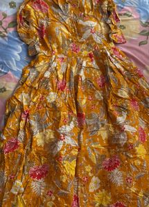 Beautiful Yellow Floral Ethnic Gown
