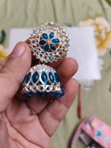 Blue Jhumka Earrings