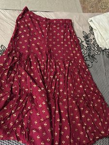 Maroon Kurta with Gold Print