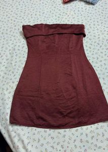 Maroon Strapless Mini Dress 🍓