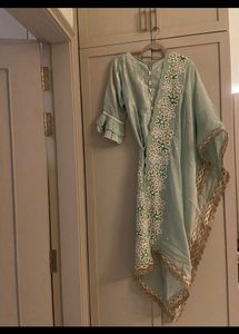 Elegant Mint Green Kurta Set with Dupatta