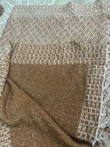 Faux furrry muddy color shawl