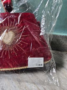 Elegant Red Velvet Clutch with Heart Design