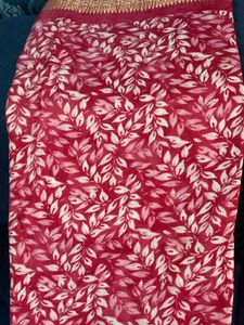 Vibrant Pink &amp; Gold Brocade Saree