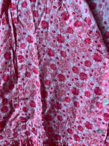 Pink Floral Print Summer Dress