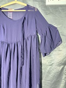 Flowy Purple Bell Sleeve Dress