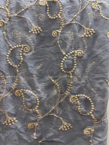 Elegant Grey Embroidered Dupatta