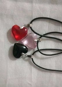 Heart Pendant Necklaces (Set of 3)