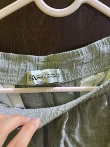 Linen Drawstring Cropped Pants