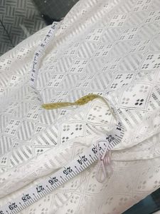 White Lace Button-Up Shirt 42 size