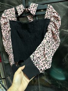Chic Leopard Print Puff Sleeve Top