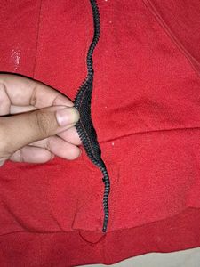 Red "Sporty Wear" Zip-Up Hoodie