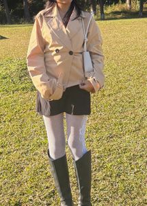 Belted Cropped Trench Coat
