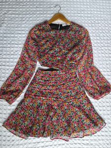 Floral Print Ruched Mini Dress
