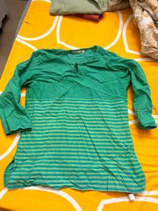 Green Striped Kurta set