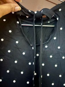 Bossini Black pola dot top