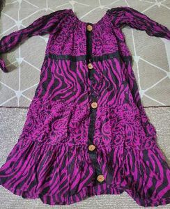 Boho Zebra Print Button-Down frock