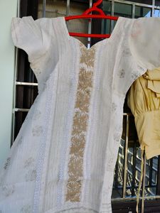 Cotton Clend Crochet work Kurti With Pants