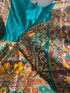 Emerald Green Floral Saree