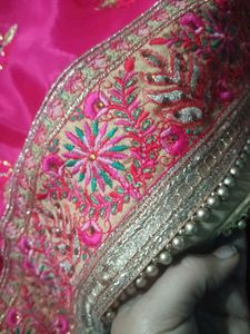 Pink Embellished Saree