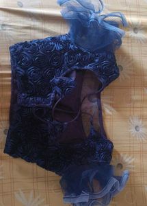 Stunning Navy Blue Designer Blouse