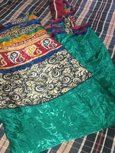 satin  Green Saree