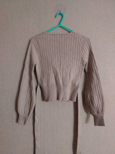 Ribbed Wrap Crop Top