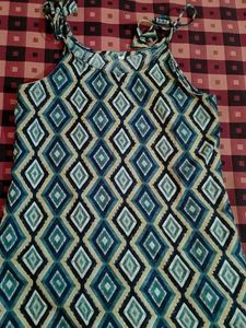 Stylish Diamond Print Mini Dress