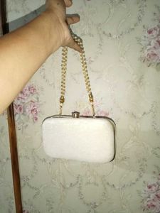 Elegant White &amp; Gold Clutch