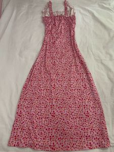 Cute Pink Floral Maxi Dress