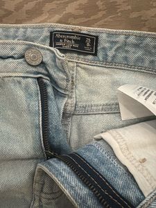 Abercrombie Denim Floral Embroidered Frayed Shorts