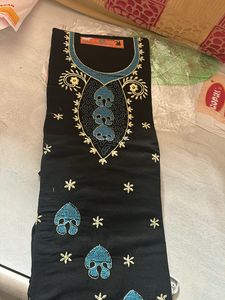 Unstitched Woolen Embroidered Suit Material