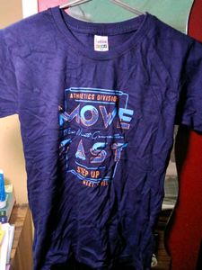 Blue "Move Fast" Graphic T-Shirt