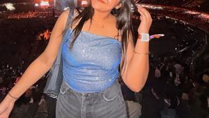 Sparkly Blue Ruched Crop Top