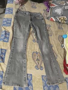 Grey  and blue Flare Jeans combo