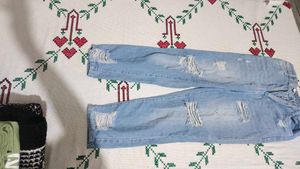 Distressed Blue Jeans