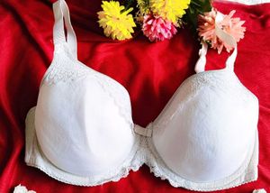 White Lace Trim Bra &amp; Thong Set