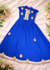 Royal Blue Embroidered Anarkali Gown