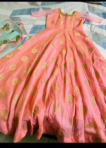 Elegant Peach Anarkali long Dress