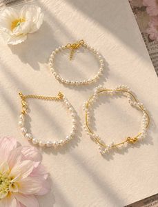 Elegant Pearl & Gold Bracelet Set