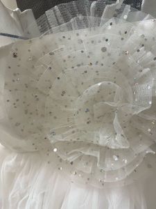 White Sequined Tulle Bridal Lehenga