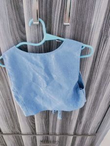 NYE Special Blue Front Tie Corset Pattern Top