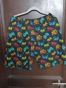 Funky Controller Print Pajama Shorts