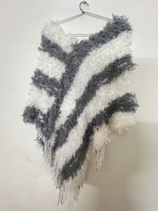 Cozy Striped Poncho Sweater