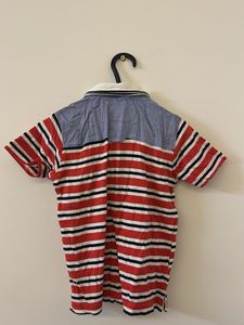 Red &amp; Blue Striped Polo Tshirt &amp; Denim Shot Combo
