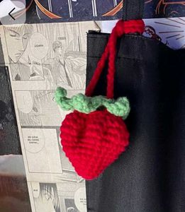 Cute Crochet Strawberry Keychain