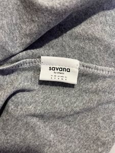 SAVANA Grey Off-Shoulder Ruched Long Sleeve Top