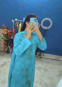 Beautiful Blue Kurta trouser chiffon dupatta